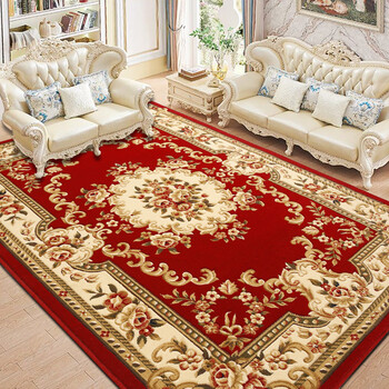 Li yang european style carpet living room sofa coffee table carpet bedroom bedside blanket thickened high density handmade three-dimensional cut flower ly-52r wine red 1.2mx1.7m