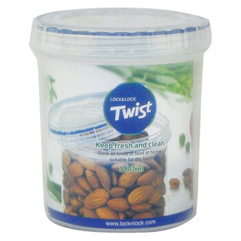 Lock&lock plastic crisper, multi-specification grain storage jar, sealed jar, refrigerator snack storage jar, round 560ml