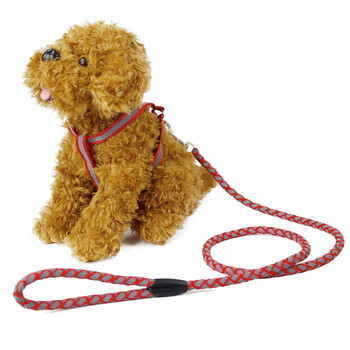 Kangbeni dog leash reflective harness dog chain dog rope teddy bichon small and medium-sized dog walking rope pet supplies red reflective s small/3-8 catties dogs