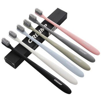 Upurity adult ultra-fine soft-bristle simple toothbrush, anti-bleeding small head japanese toothbrush 6-pack, elegant 6-pack 6-pack