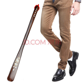 Qianjujia shoehorn chicken wing wooden shoe lifting artifact shoe putting device for pregnant women and the elderly without bending shoe lifting solid wood shoe horn chicken wing wooden 70cm extended style single pack