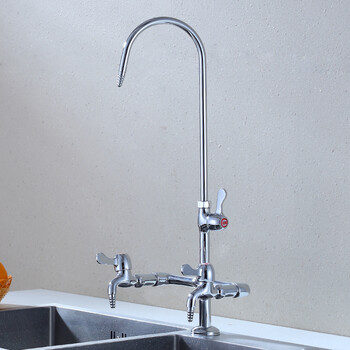 Jieguan laboratory faucet triple three-mouth faucet brass higher education laboratory use school test bench water nozzle experimental triple