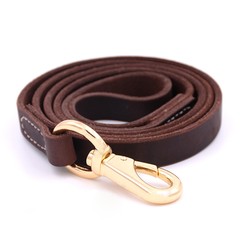 Ayoua dog leash collar, medium and large dog rope, cowhide golden retriever dog leash, labrador retriever, german shepherd, dark brown, 1.1 meters long, leash (not including collar)