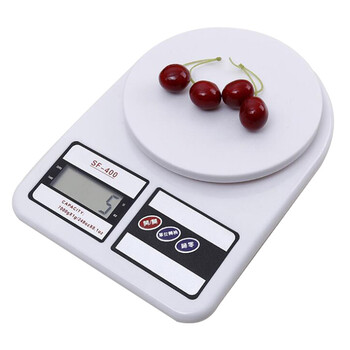 Bakzhiyou kitchen scale, accurate electronic scale, food gram scale, electronic scale with tray, round baking scale 5kg, kitchen electronic scale 10kg 1g