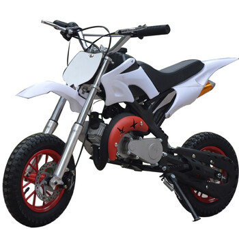 Langchuang 49cc mini motorcycle two-stroke small off-road vehicle fuel model uses electric charging mini sports car 2-stroke white small wheels