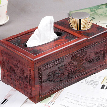 Xingluoyu tissue box retro multifunctional napkin box restaurant solid wood tissue box with toothpick tube 18 ffff88