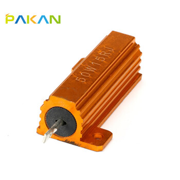 Pakan rx24 gold aluminum shell resistor 50w power resistor wire wound fixed resistor 50w 15rj 15 ohm (1 piece)