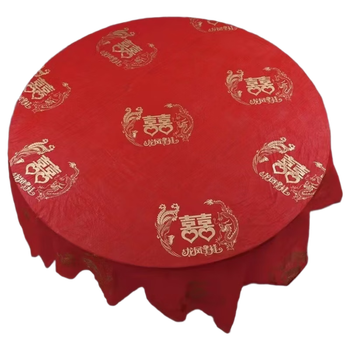 Yuan ethnic wedding disposable paper bowl thickened red wedding banquet engagement wedding wedding bowls and chopsticks tableware set wedding supplies complete tablecloth dragon and phoenix 1.6 meters 10 sheets