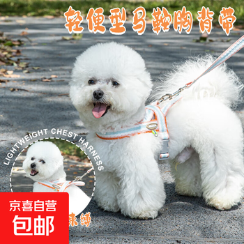Summer breathable dog leash small and medium-sized dogs teddy bichon corgi adjustable saddle harness collar coral orange (l15-24 catties) lightweight saddle puppy harness suit imitation nylon webbing + sandwich mesh fabric
