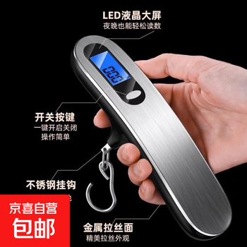 Accurate mini portable electronic scale, high-precision small portable spring scale, fish scale, hook scale, home portable hanging scale, 5 button batteries