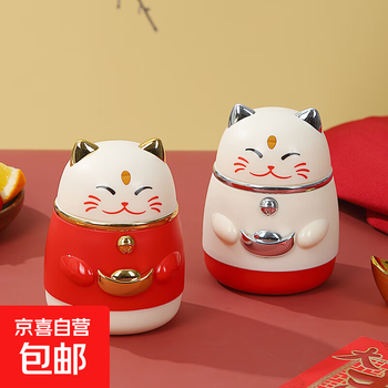 The toothpick box automatically pops up, high-end, good-looking, household, personalized and creative, national trend lucky cat, internet celebrity, toothpick tube, barrel, red lucky cat, a toothpick box
