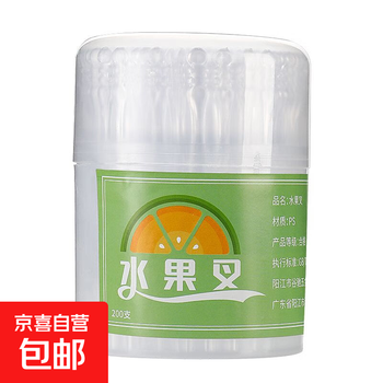 Disposable fruit fork canned plastic storage jar transparent small fork commercial household cake snack picks 1 box