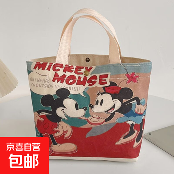 Handbag new korean version lightweight ins shopping storage bag lunch box lunch bag canvas bag mickey small bag small bag