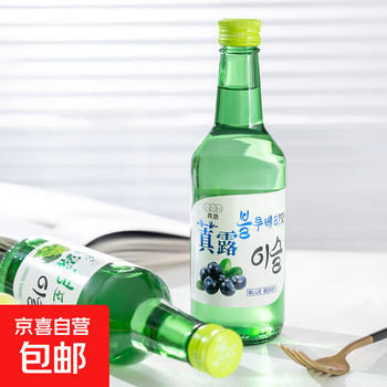 Jinrok korean-style soju, fruity sake, low-alcohol green grape flavor, a must-have for the spring festival, 1 bottle of grape-flavored soju 360ml