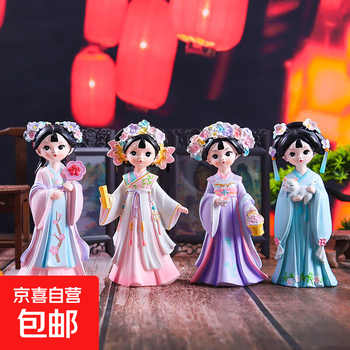 Brand cultural innovation new chinese style national style portable long singer painted lamp retro bedside holiday gift creative atmosphere lamp d1218-1 four must be the largest antique series ornaments