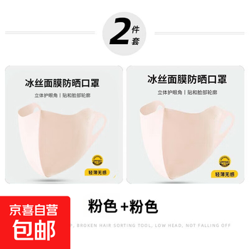 Sun protection mask for women with good looks 2025 new anti-uv mask summer sun protection eye corner face mask pink + pink 2-piece set