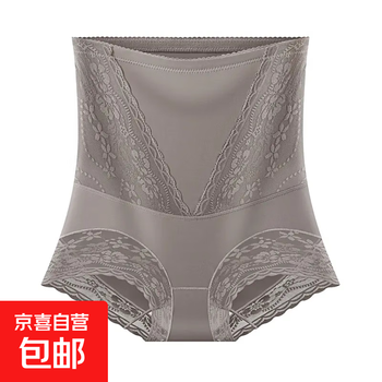 Seamless body shaping summer thin large size lace high waist breathable hip lifting postpartum shaping tummy control pants bottoming panties for women brown color--1 pack 2xl (recommended 135-150 catties)