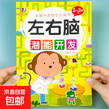 Children's left and right brain potential development thinking training books for babies aged 2-3-4-5-6 years old greatly improve the whole brain intelligence development of left and right brain potential for 2-3 years old (part 2) no specifications