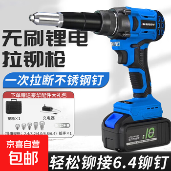 Electric rivet gun lithium battery fully automatic charging core rivet press stainless steel nut rivet press tool upgraded rivet gun (10 sections) two batteries and one charge