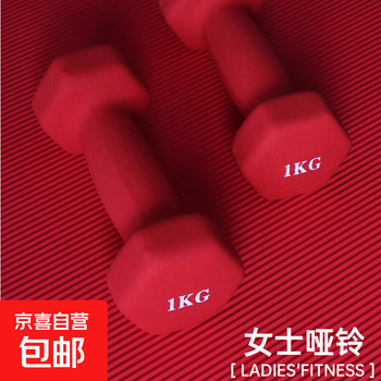 Dumbbells for women, fitness home equipment, men's and children's small dumbbells, a pair of yoga slimming arms, matte red 4kg 2kg*2