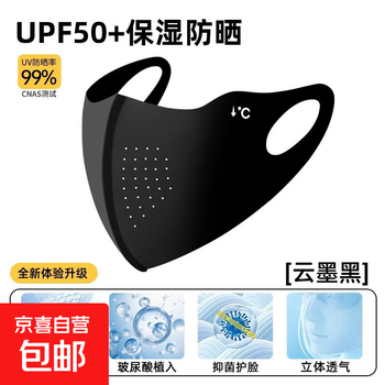 No-makeup artifact, eye protection, traceless sun protection mask, women's summer breathable three-dimensional mask, full face sun protection, uv protection, black 2 pieces, one size fits all