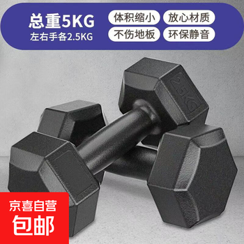 Rubberized cement dumbbells for men's sports and fitness equipment for home use 2/5/10kg more suitable for unisex fitness, total weight 10kg (5kg*2 pieces)