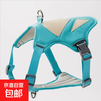 Dog harness, dog leash, dog leash, dog leash, dog leash, harness, small dog, medium-sized dog, puppy, light blue, single purchase leash, harness, harness 100% polyester