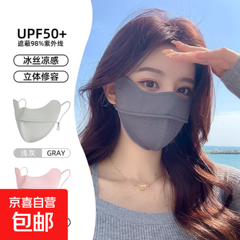 Sun protection mask, uv protection for high-looking women, exposed nose, eye protection, three-dimensional slimming, summer breathable sunshade mask, dark gray