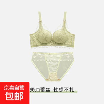 Underwear for women with small breasts, girly lace, sexy, side breasts, anti-sagging, 2025 new bra set for women, matcha green set, more cost-effective to buy as a set s 32/70ab (recommended 75-90 pounds)