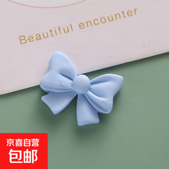 Macaron color bow diy resin jewelry accessories homemade mobile phone case hairpin hairpin decorative material blue