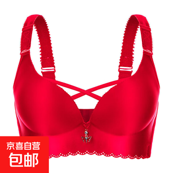 Plus size underwear for fat women 200 pounds without steel rims bra thin sexy push-up opaline seamless bra d big red 85e 38/85e thin