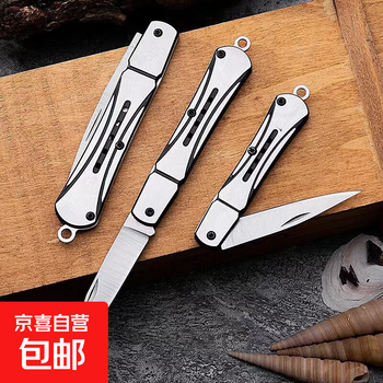 Outdoor mini camping equipment carry-on survival tool keychain folding knife fruit knife outdoor small straight knife buckle-small