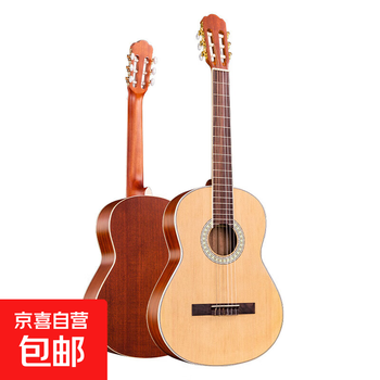 Classical acoustic guitar 39-inch spruce mahogany core bright classical guitar guitar adult performance-grade guitar instrument 39-inch high-end classical bright wood color