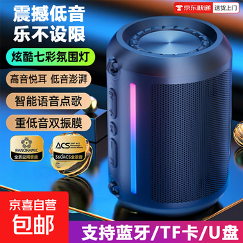 Voice of berlin new car smart bluetooth speaker super subwoofer large volume high quality 818 black intelligent voice control-rgb cool light immersive listening enjoyment