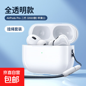 Headphone protective case suitable for apple airpods pro protective case airpods wireless bluetooth headphone case transparent protective case tpu anti-fall crystal clear soft case airpodspro2 generation + incase lanyard