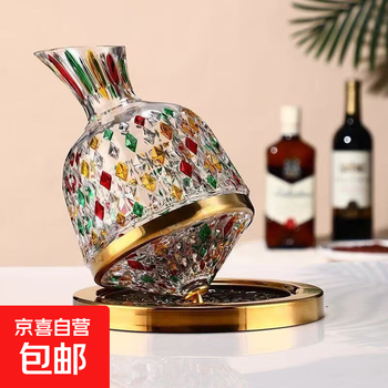Light luxury hand-painted crystal red wine glass, french luxury wine glass, rotating gyro decanter, home set wine set, painted 1500ml