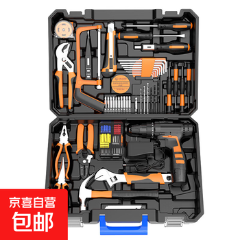 Electric drill hand drill tool box multi-function impact drill combination set woodworking pistol drill electric screwdriver 12v one electric 112-piece set