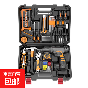 Tool box household set electric drill electric hardware electrician woodworking special maintenance multi-function combination tool collection 12v one electric 102-piece set