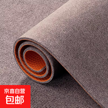 Whole house soundproof floor mat home gym treadmill sports shock-absorbing mat mahjong machine silent shock-proof thickened carpet beige brown tpe single stripe 6mm 80*120cm