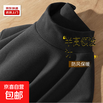280g double-sided underwear german velvet autumn and winter bottoming shirt for men solid color thickened warm autumn clothing for men half turtleneck long sleeves trendy black 280g with spandex back collar 3xl