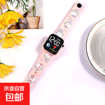 New cartoon animation printed led square digital display electronic watch for primary and secondary school students fashion personalized watch kate cat