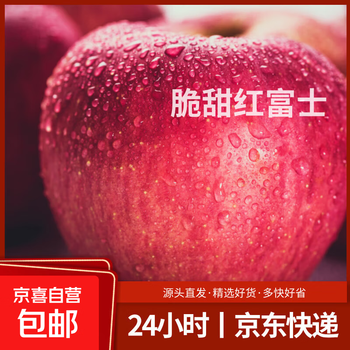 Shandong yantai qixia red fuji apple fresh fruit crisp and sweet seasonal whole box orchard straight hair trial pack 2 pieces single fruit 70mm+