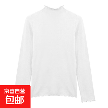 Design sense niche fungus half turtleneck inner sweater women's long-sleeved bottoming shirt autumn and winter slim sweater top white l