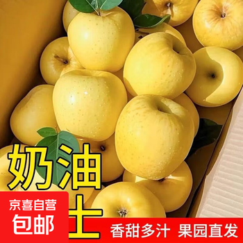 Fresh creamy white apples, milk crispy sweet fuji apples, fresh 5 jins, picked and fresh, 3 jins in the whole box, 70-80mm