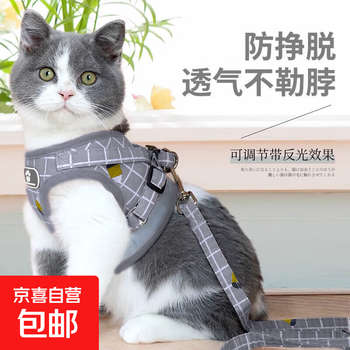 Pet leash for walking cats and dogs, vest type, anti-breakaway, adjustable kitten outdoor harness, harness xs size