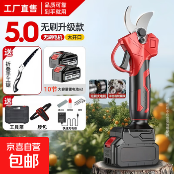 Lightweight small electric scissors, orchard pruning shears, powerful electric scissors for cutting branches, electric scissors, wireless lithium battery for home use, enhanced waterproof 5.0, 10 cells, 2 batteries, free luxury gift package