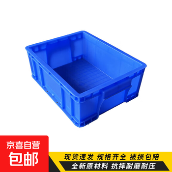 Turnover box large thickened plastic hardware parts box turnover plastic frame rectangular storage box logistics turnover basket no. 3 blue 350*260*125mm