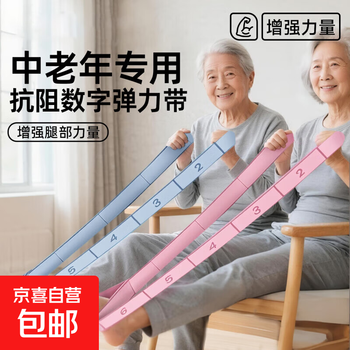 Middle-aged and elderly digital yoga stretching resistance band leg section resistance muscle-building elastic band women's fitness tension pink 8 grid preliminary training