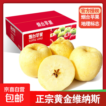 Authentic shandong yantai venus golden apple, crisp, sweet and juicy, fresh fruit, straight from the source, net weight 4.5kg (single fruit 170g+)