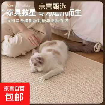 Modern minimalist mansion villa comes standard with stain-resistant sisal carpet tpr bottom washable light luxury plain color living room high-end plain beige 140cm*200cm 1 piece